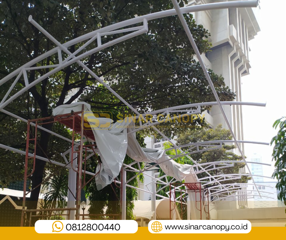 Detail Konstruksi Rangka Baja Kanopi Membran