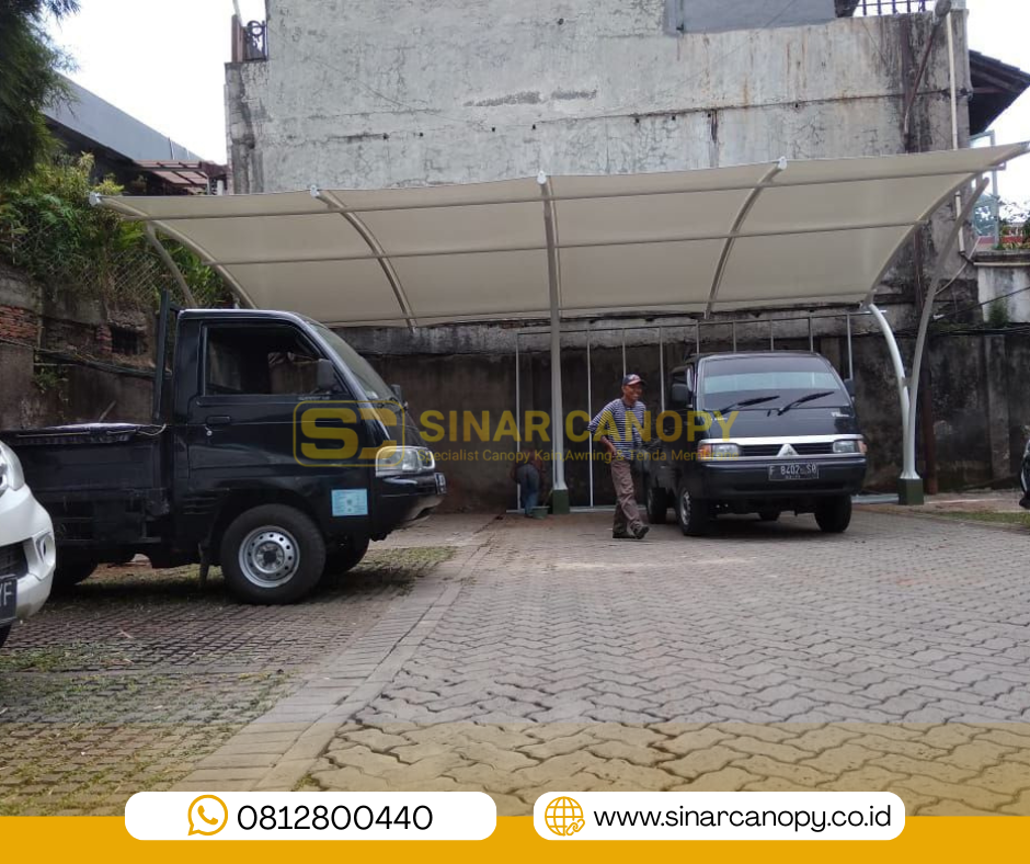 Model Kanopi Membran Kediri untuk Area Parkir